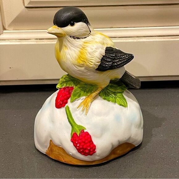 Chickadee yellow porcelain bird music box für Elise - Picture 1 of 10